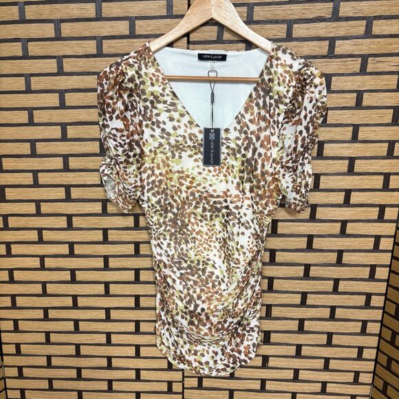 Cable & Gauge Animal‎ Print Mesh Top Size Medium - Picture 1 of 8